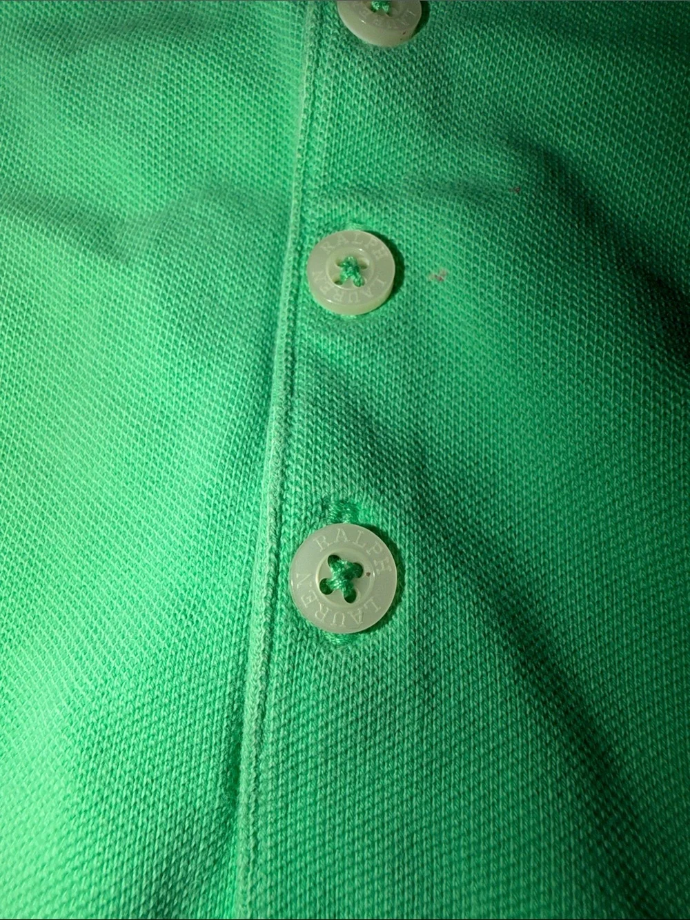Ralph Lauren Girls' Mint Polo with Pink Logo Trim